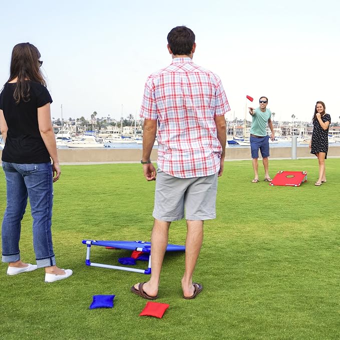 GoSports Portable Cornhole Set with Carry Case - Outdoor Lawn Bean Bag Toss Game for Adults and Family - Beach, Camping, Yard Games & More