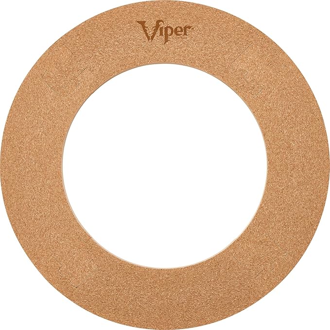 Viper Defender Cork-Lined Dartboard Surround Reversable Wall Protector, Fits 17.75" and 18" Bristle Dartboards, Compression-Fit Tool-Free Easy Mounting, Tan, Round, 28.25" Diameter x 1" Thick