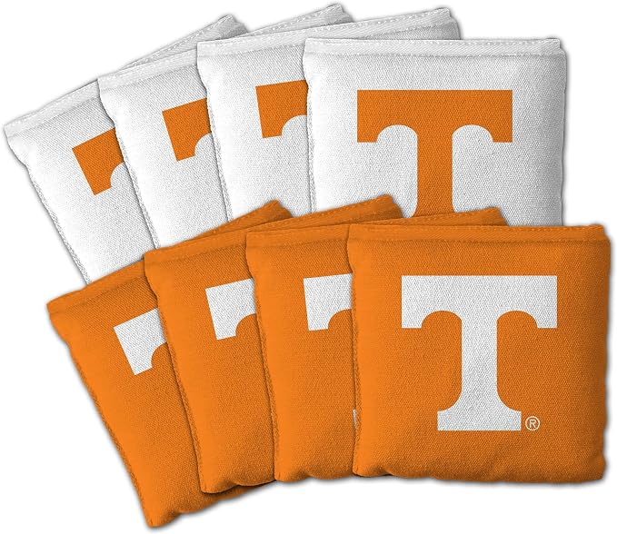 YouTheFan Officially-Licensed NCAA Set of 8 Cornhole Bags - All Weather Dual Sided Slide & Stop - Regulation Size with Carry case