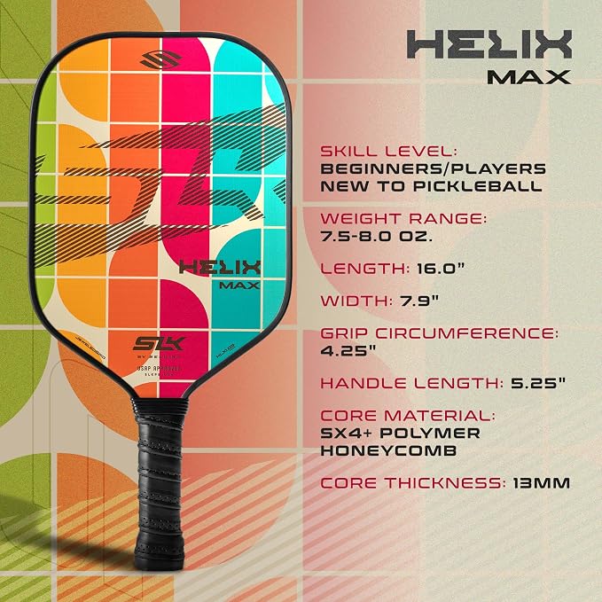Selkirk Sport SLK Helix Pro Pickleball Paddle | Thermoformed Carbon Fiber Pickleball Paddles with Carbon Fiber & Fiberglass Hybrid Face | Unmatched Control