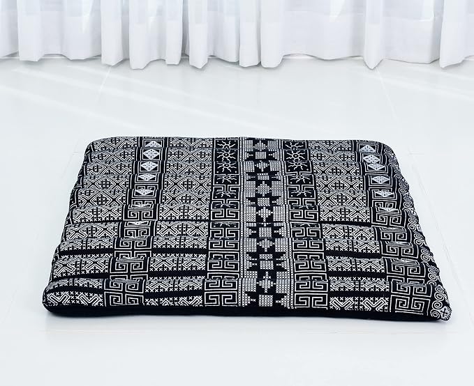 Leewadee Meditation Cushion Set – 1 Small Zafu Yoga Pillow and 1 Small Roll-Up Zabuton Mat Filled with Kapok