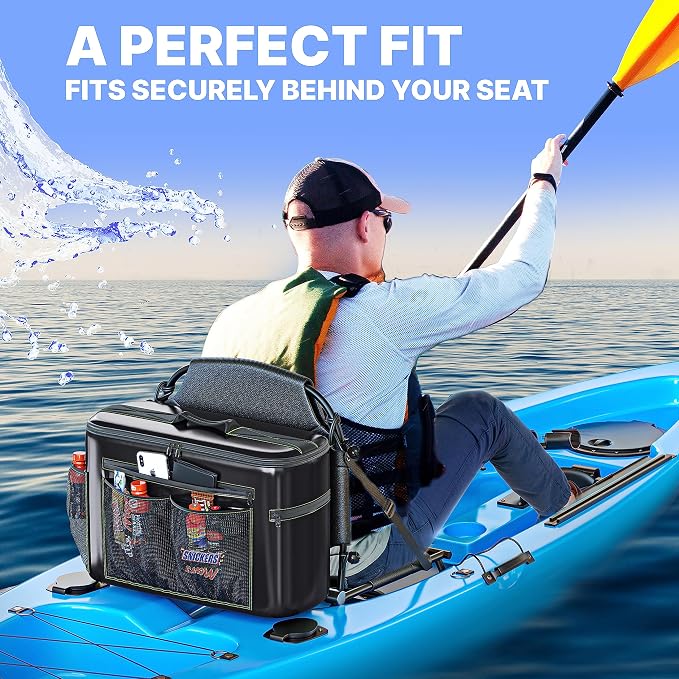 TidyFriend Kayak Cooler Behind Seat, Waterproof Cooler for Kayaking, Kayak Accessories Cooler Bag, Compatible with Lawn Chair Seat, Portable Ice Chest, Keeps Drinks Cold, Travel, Beach, Lunch