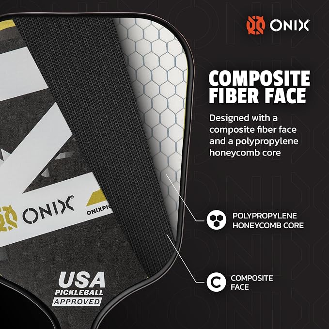 Onix Graphite Z5 Carbon Fiber Pickleball Paddle with Wide-Body Shape, Honeycomb Core & Graphite Face