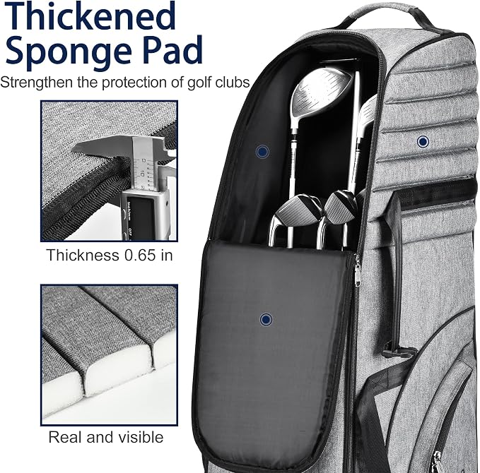 Partage Golf Travel Bag with Wheels, Golf Travel Case for Airlines, 900D Heavy Duty Oxford