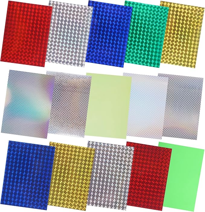 Fishing Lure Tape Stickers,15/30pcs Reflective Fish Scales Lures Bait Sticker Holographic Adhesive Film Flash Lure Tape for DIY Fishing Lures Making Accessories Crafts Tool