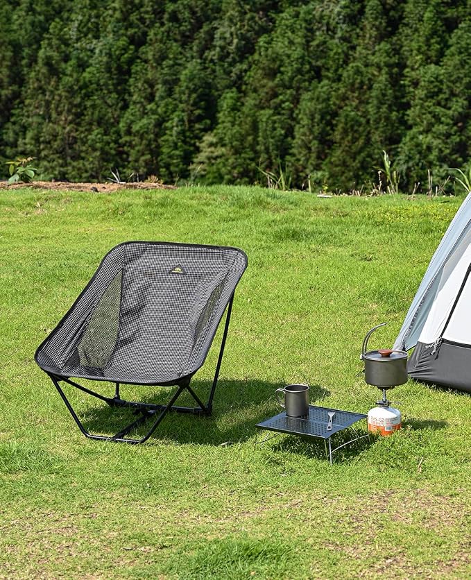 iClimb Mini Solo Folding Table Ultralight Compact for Backpacking Camping Hiking Beach Picnic (Gunmetal, Mini)