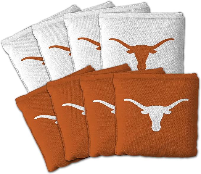 YouTheFan Officially-Licensed NCAA Set of 8 Cornhole Bags - All Weather Dual Sided Slide & Stop - Regulation Size with Carry case