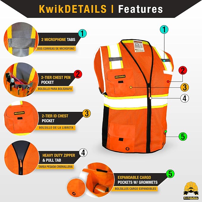 KwikSafety - BIG KAHUNA Safety Vest | Base & Limited Edition | Class 2 Reflective Vest ANSI OSHA Safety Vest for Men