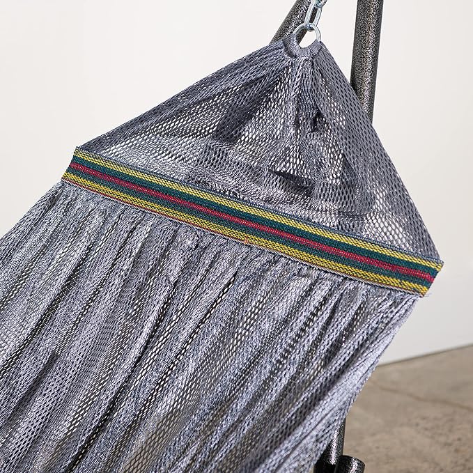 Best Home Fashion Portable Hammock with Collapsible Steel Stand, 600 lbs Capacity, No Tools Assembly, Carrying Bag Included, Perfect for Indoor Outdoor Backyard Patio Camping Beach, 2 Person, Grey