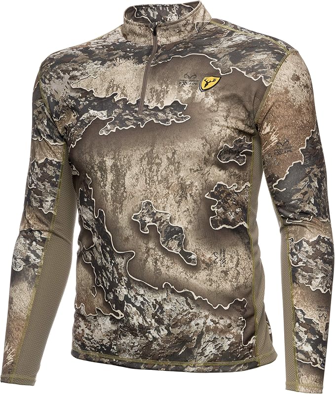 SCENTBLOCKER Angatec Long Sleeve 1/4 Zip Performance Shirt Mens Camo Hunting Clothes