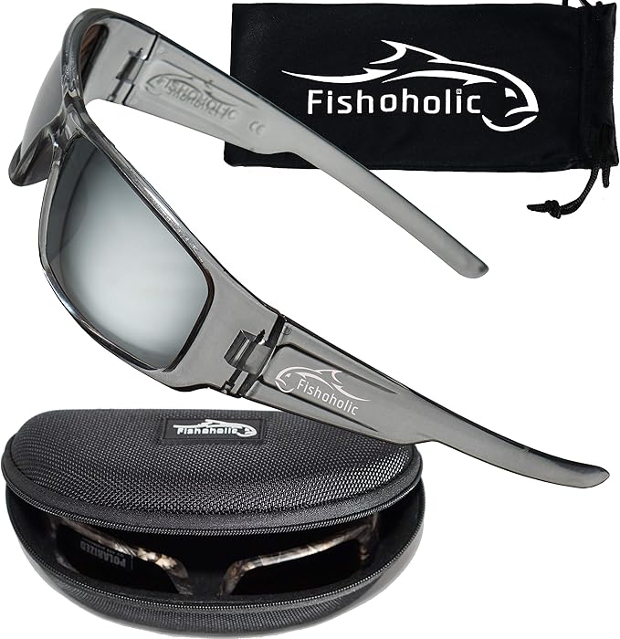 Fishoholic Polarized Fishing Sunglasses UV400 (14 Options) Fishing Gift with Hard Case & Pouch
