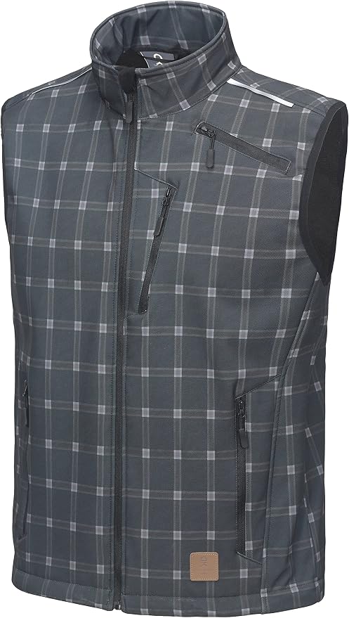Little Donkey Andy Men's Lightweight Fleece Lined Softshell Vest Windproof Sleeveless Jacket for Hiking Travel Golf