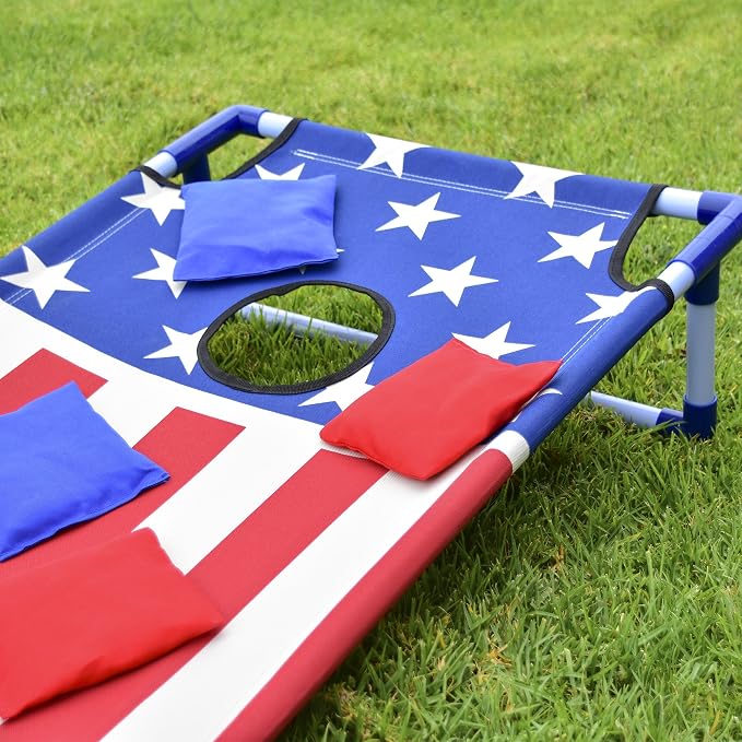 GoSports Portable Cornhole Set with Carry Case - Outdoor Lawn Bean Bag Toss Game for Adults and Family - Beach, Camping, Yard Games & More