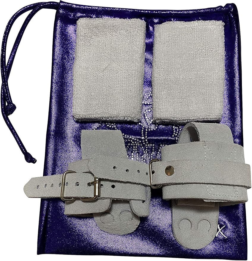 LIL'FOX 8"x10" Drawstring Gymnastics SMALL GRIP BAG 26x20cm - Lightweight Bag for Personal Equipment - Shiny Foil Rhinestones