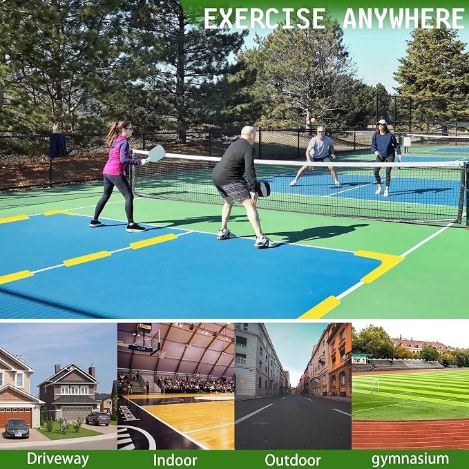 Hikeen Court Lines Marker Kit Anti-Slip and Wind-Resistant Throw Down Markers 28pcs or 84pcs, Pickleball Net Court for Outdoor Indoor Court