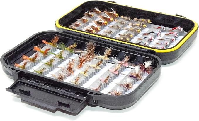 Outdoor Planet 36/48 / 60 Premium Hand Tied Fly Fishing Flies Assortment Kit | Dry/Wet/Nymph/Streamer/Terrestrial/Leech/Popper/Woolly Bugger Flies Set for Trout/Bass/Salmon/Steelhead/Panfish