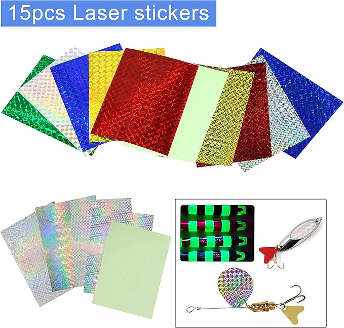 Unpainted Fishing Lures Making Kit DIY Crankbaits Minnow Kit - 321/355pcs Blank Hard Bait Lure Set Include Pliers Treble Hook Split Rings Lure Eyes Stickers Making Supplies Make Your Own Fishing Lures