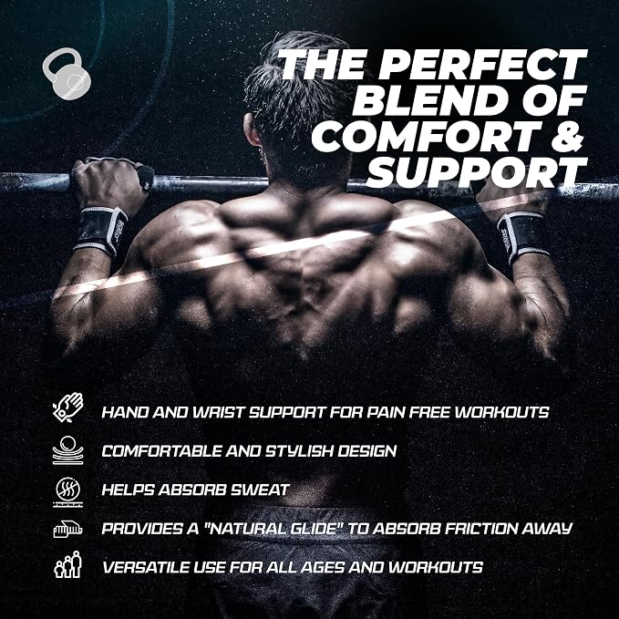 JerkFit WODies Gymnastics & Weightlifting Grips with Wrist Wraps – 3 Hole Versatile Gym Gloves for Pull Ups, Gym Training & Cross Training – Hand Grips Palm Protector for Men & Women