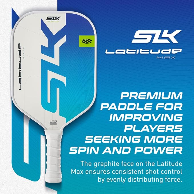 Selkirk Sport SLK Latitude 13mm Pickleball Paddle | Graphite Face with SpinFlex Surface & SX4 Polymer Core | Lightweight Pickleball Paddles for Men & Women | Control, Spin & Power