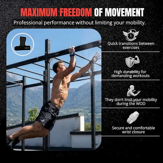 Carbon Microfiber Gymnastics Grips for Cross Training & Calisthenics – Hand Grips Kit with Wrist Wraps & Thumb Tape for Men and Women