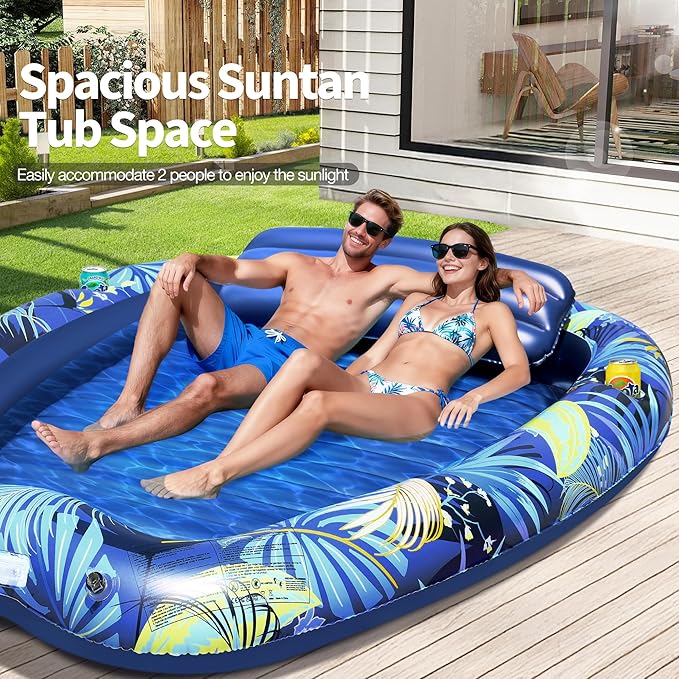 Sinbyuer Inflatable Pool Floats Adult, Pool Float, Thickened Pool Float Recliner Pool Rafts, Floating Pool Chair Water Floaties