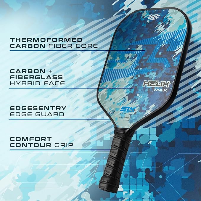 Selkirk Sport SLK Helix Pro Pickleball Paddle | Thermoformed Carbon Fiber Pickleball Paddles with Carbon Fiber & Fiberglass Hybrid Face | Unmatched Control