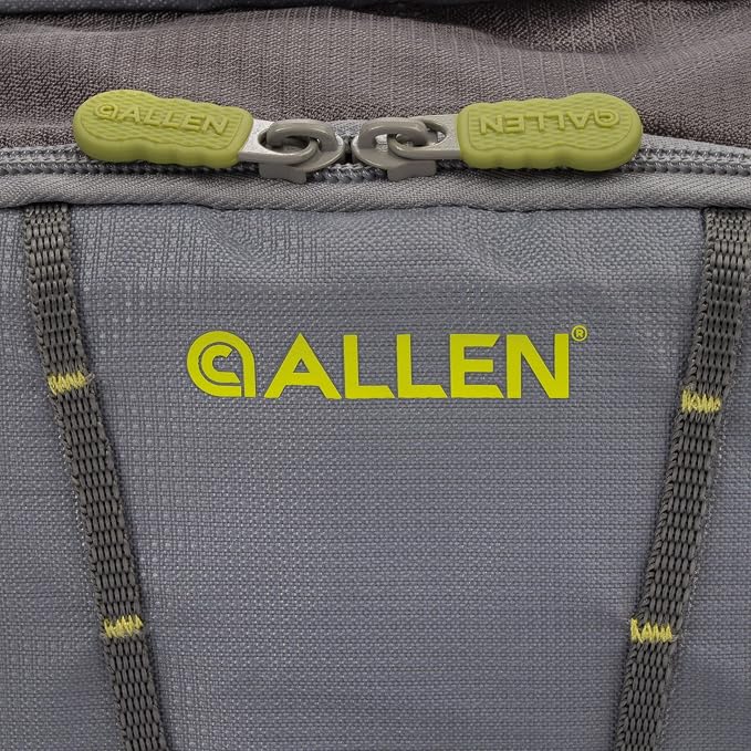 Allen Company Eagle River Lumbar Fly Fishing Pack - Holds 6 Fly Boxes, Zip‑Down Workstation, Waist Bottle Pockets, Durable Outdoor Waist Pack - Gray/Lime and Olive Green