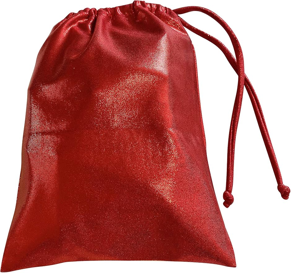 LIL'FOX 8"x10" Drawstring Gymnastics SMALL GRIP BAG 26x20cm - Lightweight Bag for Personal Equipment - Shiny Foil Rhinestones