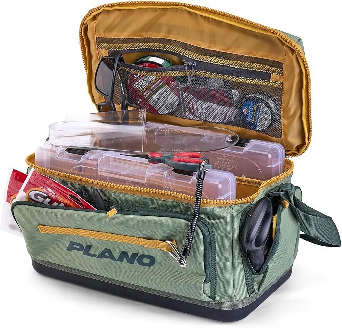 Plano Weekend 3700 Tackle Bag, Cutting-Edge Fishing Tackle Bag, Molded Waterproof Base, Spacious Storage, Die Cut Tool Sleeves, Daisy Chain Attachment Points