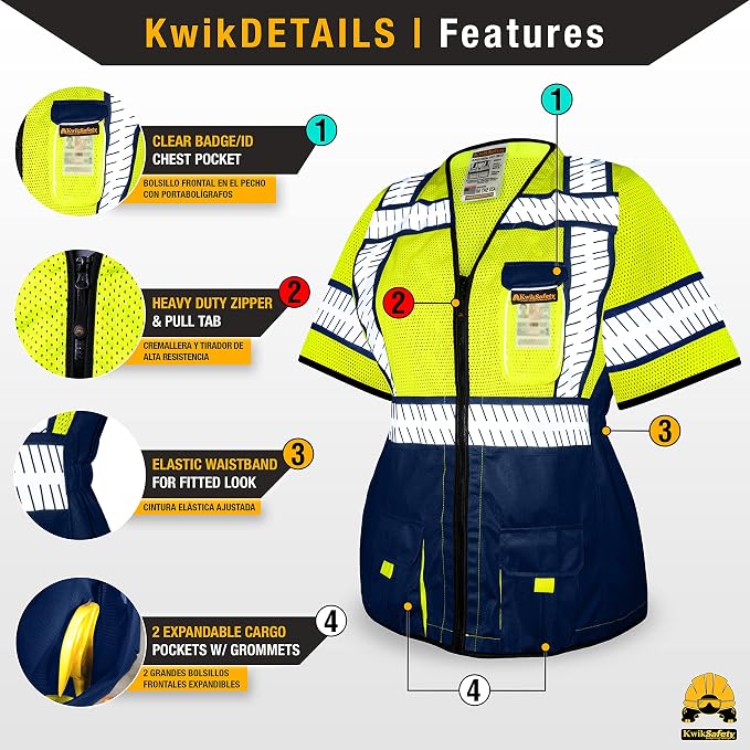 KwikSafety - Charlotte, NC - SHERIFF & SPECIALIST Class 2 & Class 3 Hi Vis ANSI OSHA Safety Vest for Women