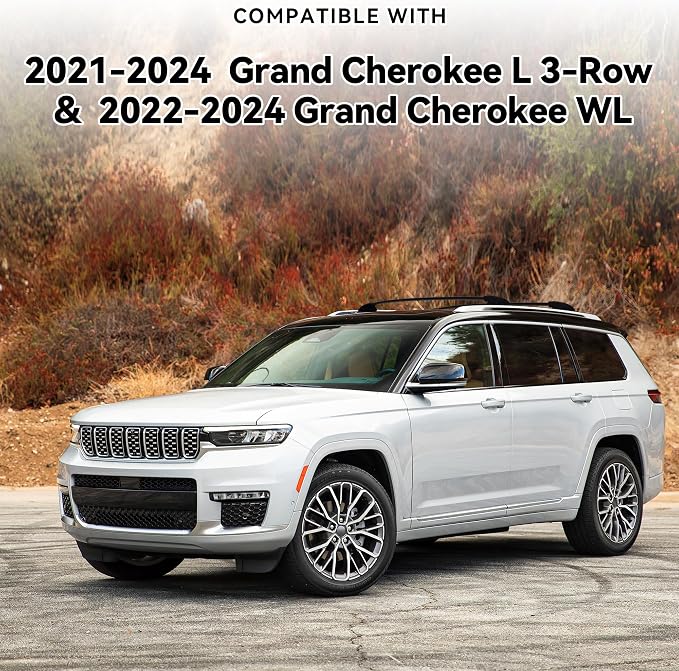 300Lbs Lockable Roof Rack Crossbars for 2021-2026 Grand Cherokee L, 2022-2026 Grand Cherokee WL, Heavy Duty Aluminum Anti-Corrosion Cross Bar Fit Luggage Luggage Kayaks Bicycles Snowboard