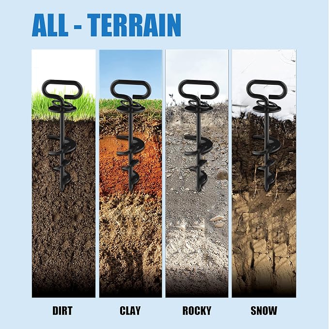 Eurmax USA Heavy Duty Dog Tie Out Stake, No-Tangle In Ground Anchor Runner for Large Dogs up to 210 Lbs - Perfect for Yard, Beach and Camping (Black)