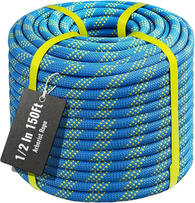 10mm/12.7mm Arborist Rope,3825lbs-9000lbs Double Braided Arborist Bull Rope for Tree Rigging & Pulling,Heavy Duty Rope for Tree Work,Rappelling, Swing Sailing Hiking Camping