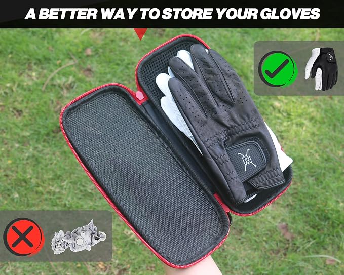 Handy Picks Performance Golf Glove Case - Golf Gloves Holder Case That Protects n Keeps Your Golf Gloves Neat n Dry - Air Flows Through on The Back Cover to Let The Moisture Out