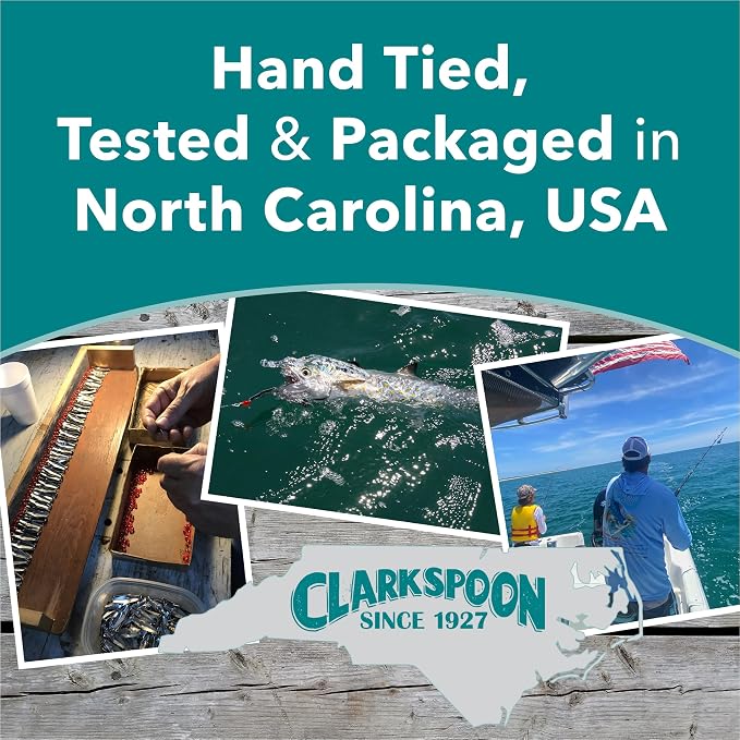 Clarkspoon | Ready to Fish Trolling Kit - Fishing Equipment for Coastal Waters- Great for Spanish Mackerel, Bluefish, Bonito, Tuna, & More - Fishing Kit with Lures, Trolling Sinkers & Planers