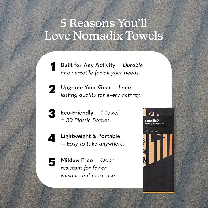 Nomadix Original Towel - Perfect for Beach, Pool, Travel, Camping, Yoga - Made with Recycled Materials - Super Absorbent - Sand Resistant - Aloha Sunset - 72.5x30