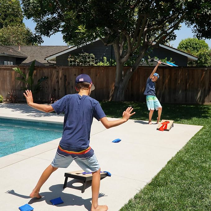 GoSports 2 ft x 1 ft Portable Size Cornhole Set - Ready To Play with 6 Bean Bags and 2 Conrhole Boards - Great for Indoor, Outdoor, Family Events, Game Nights, and Backyard Play