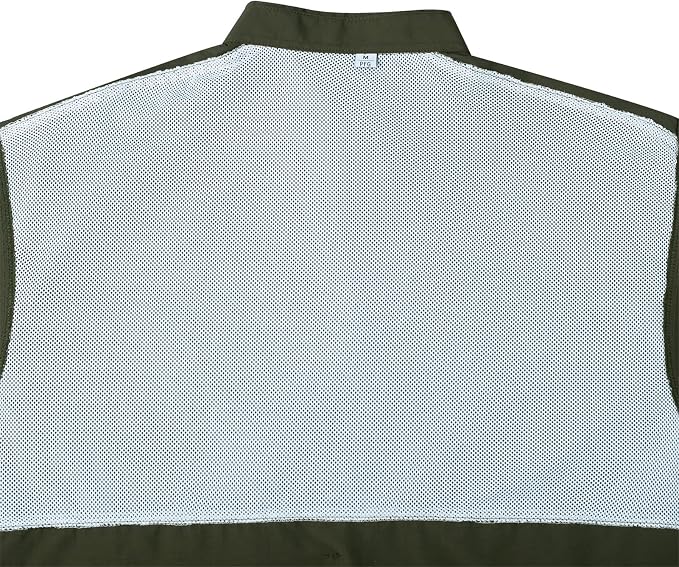 Alimens & Gentle Short Sleeve Fishing Shirt Wicking Fabric Sun Protection Casual Button Down Shirts