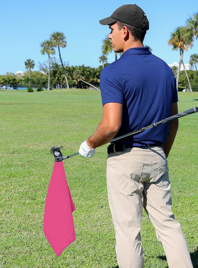 Magnetic Golf Towel Gift Set for Mom for Golf Bags with Clip, Waffle Weave, Strong Magnet Hold to Golf Carts or Clubs, 3-Pack