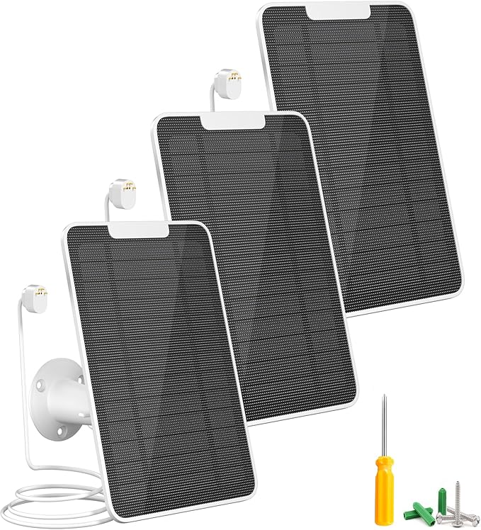 Premium Solar Panel for Google Nest Camera, 5W Camera Solar Panel Power for Google Nest Cam Outdoor & Indoor (Battery Version), Special Made for Google Nest Cam, IP65 Waterproof, w/ 13ft Cable, 3 Pack
