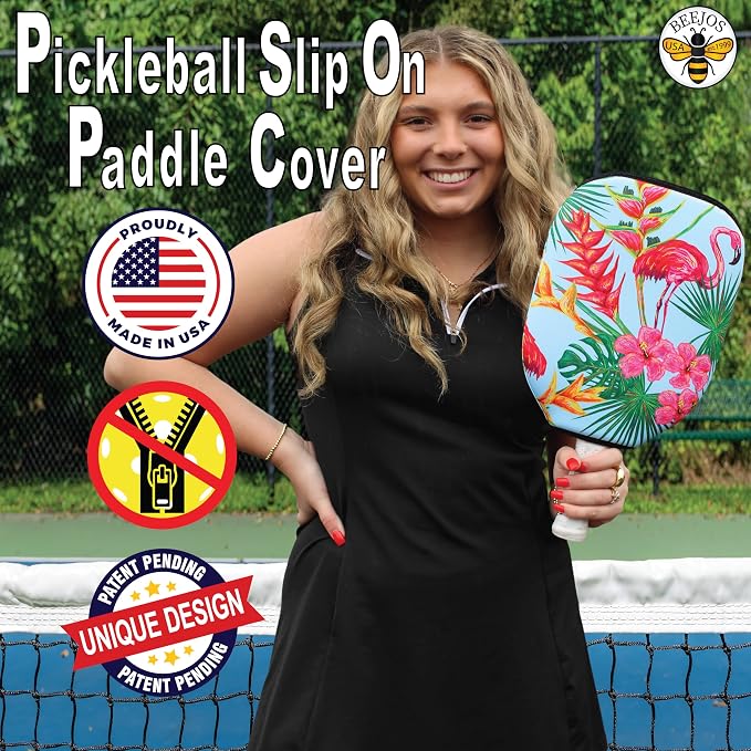 BeeJos Hawaiian Collection: Premium Slip-On Pickleball Paddle Cover-Fits Standard Size Paddles-Zipperless (Paddle not Included)