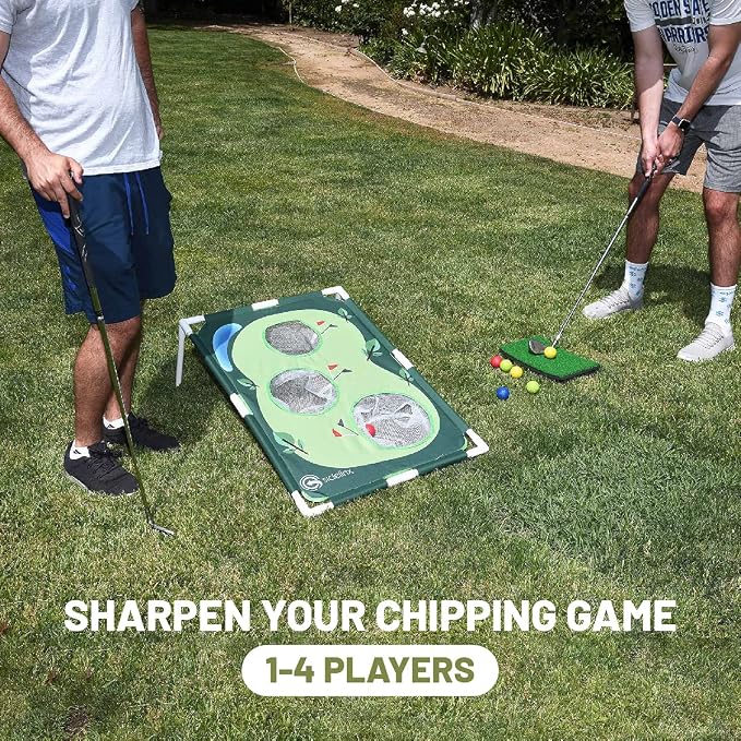 Golf Cornhole Set - Golf Yard Game - Chipping Practice Set for Both Indoors and Outdoors - Perfect Golf Gift for Men