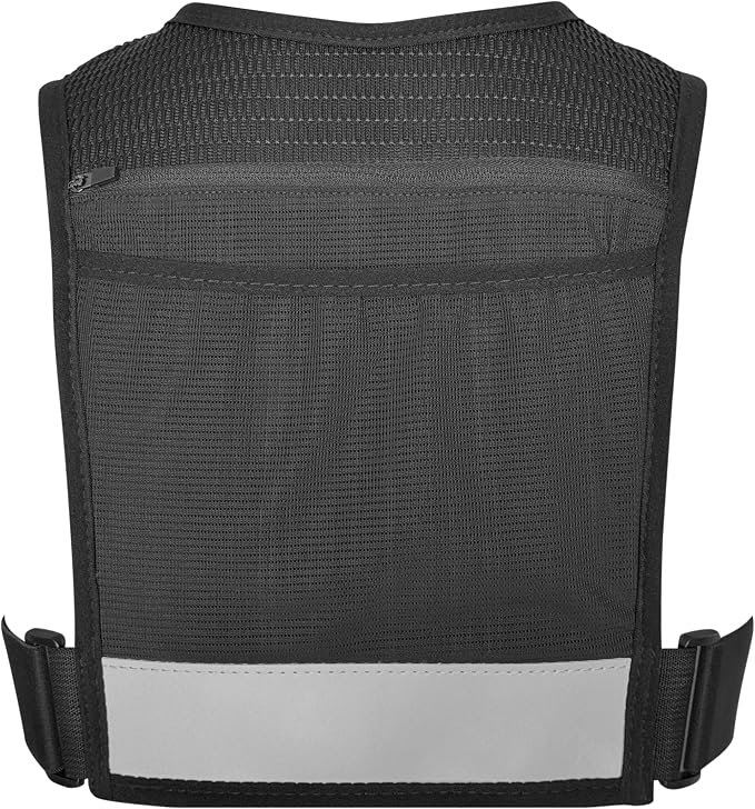 Running Vest Zip, Reflective Running Vests with 6 Pockets, 500ml Hydration Bottle, Adjustable Chest & Waistband, Breathable Material, Chest Pack Gear, Phone Holder, Men & Women