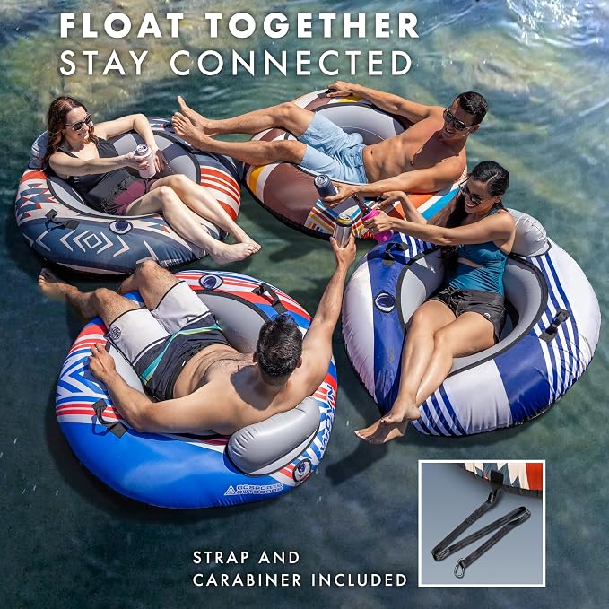 GoSports WOVN River Tube with Premium Canvas Cover - Heavy Duty Float for Rivers, Lakes, & Pools - Drifter