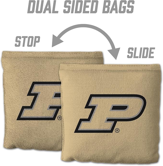 YouTheFan Officially-Licensed NCAA Set of 8 Cornhole Bags - All Weather Dual Sided Slide & Stop - Regulation Size with Carry case