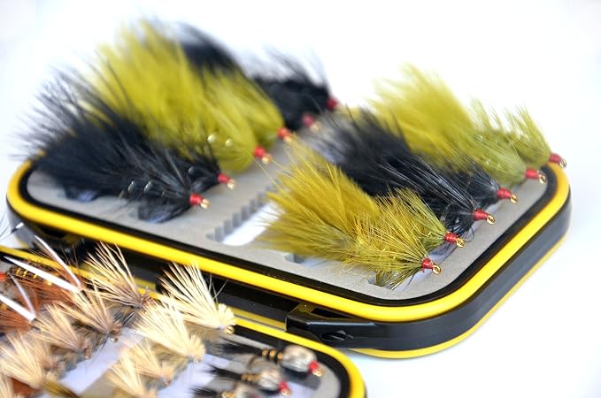 Outdoor Planet Premium Fly Fishing Flies Assortment, 12/24 /48 /66pcs Dry/Wet/Nymph/Streamer Flies, Trout/Bass/Panfish/Salmon Fishing Flies