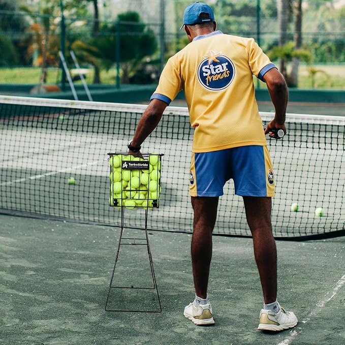 Tennis Ball Hopper, Portable Pickleball Ball Basket for Pickup, Storage & Training (Large)