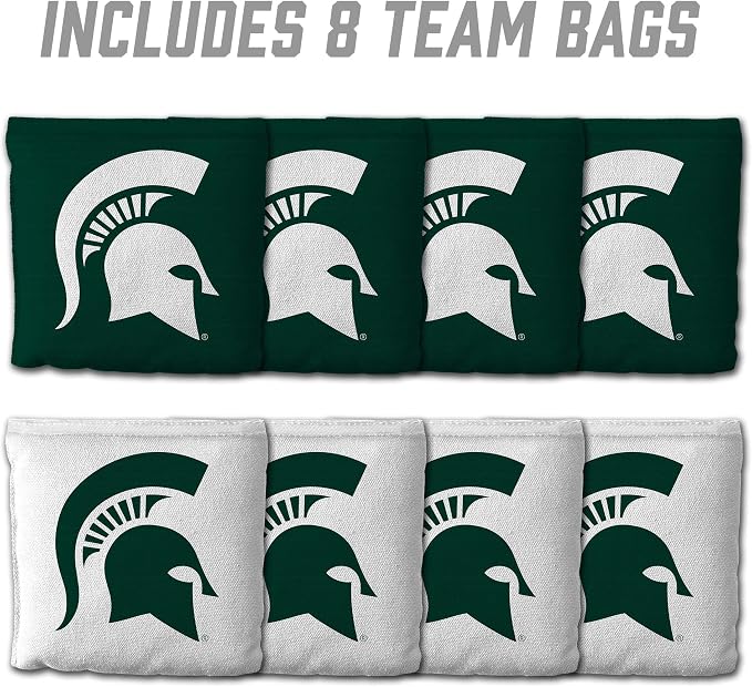 YouTheFan Officially-Licensed NCAA Set of 8 Cornhole Bags - All Weather Dual Sided Slide & Stop - Regulation Size with Carry case