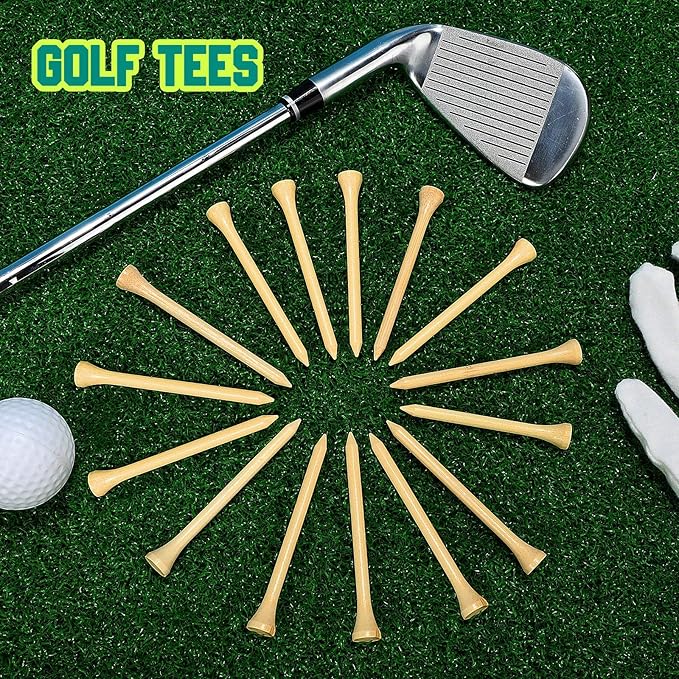 Mudder Golf Tees Bulk Wooden Bamboo Golf Tees Multicolor Wood for Men Balls Accessories