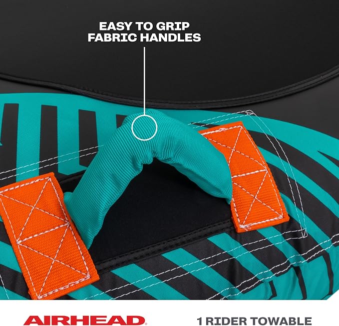 Airhead Slice Towable 2-4 Rider Models, Tube for Boating and Water Sports, Heavy Duty Full Nylon Cover with Zipper, EVA Foam Pads, and Patented Speed Safety Valve for Easy Inflating & Deflating
